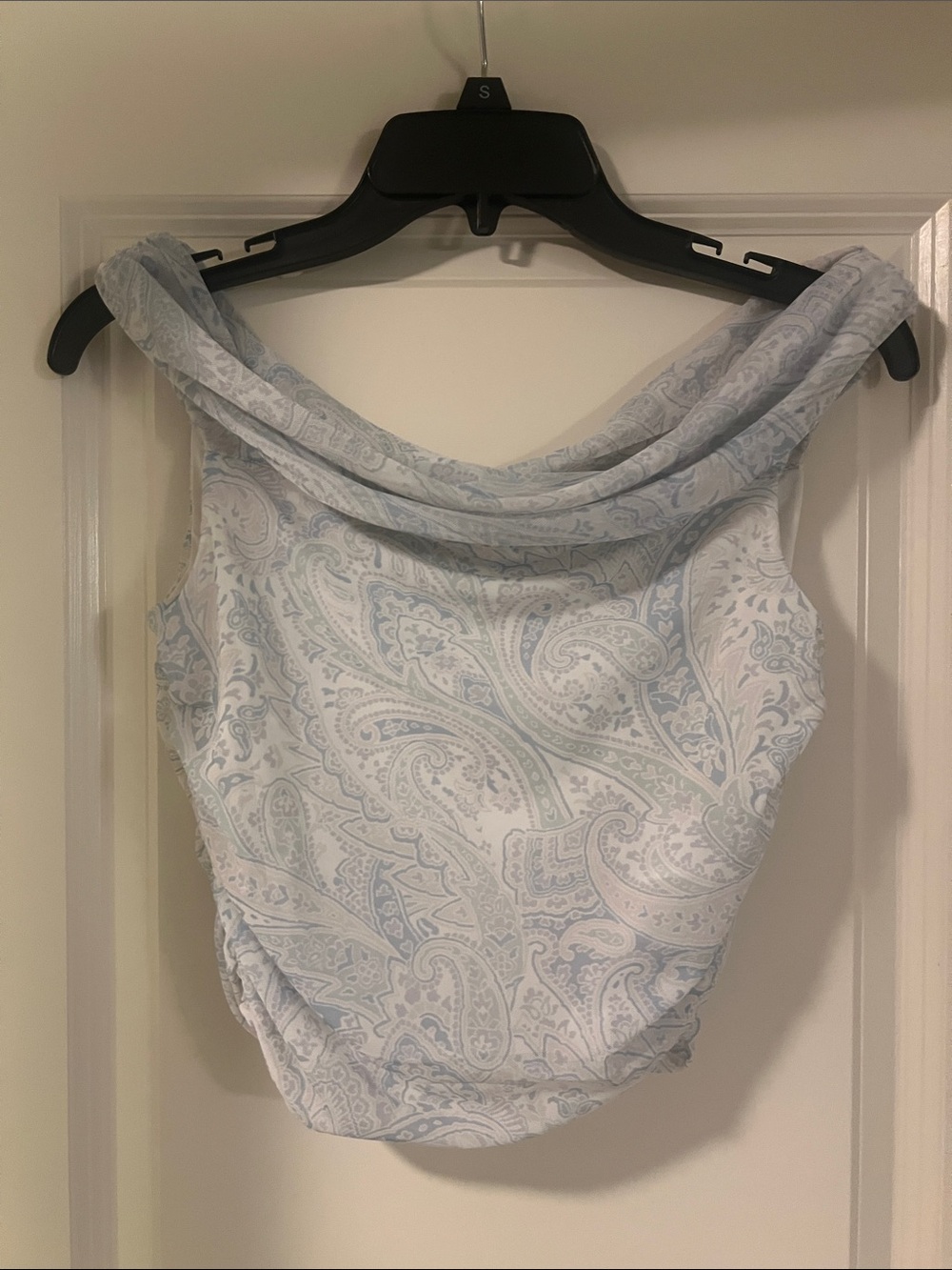 Hollister Light Blue Paisley off the shoulder top